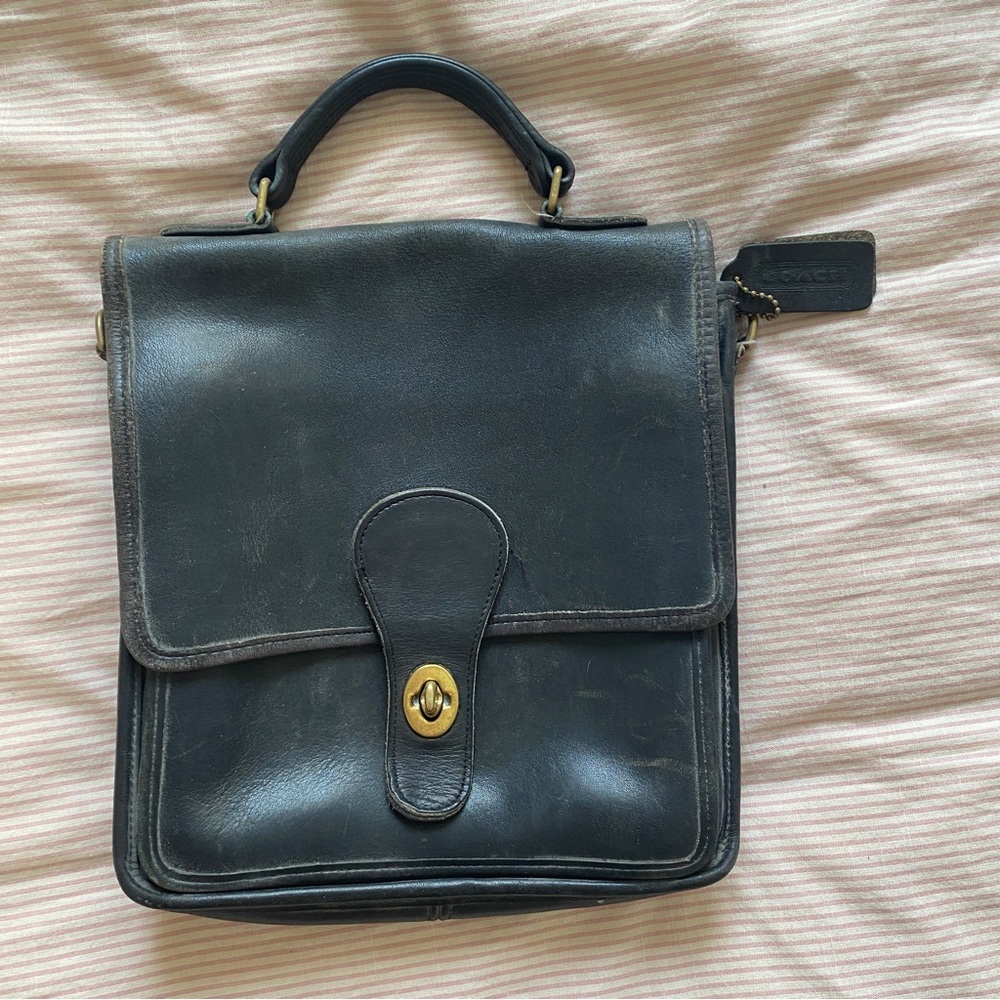 Vintage black coach Station bag